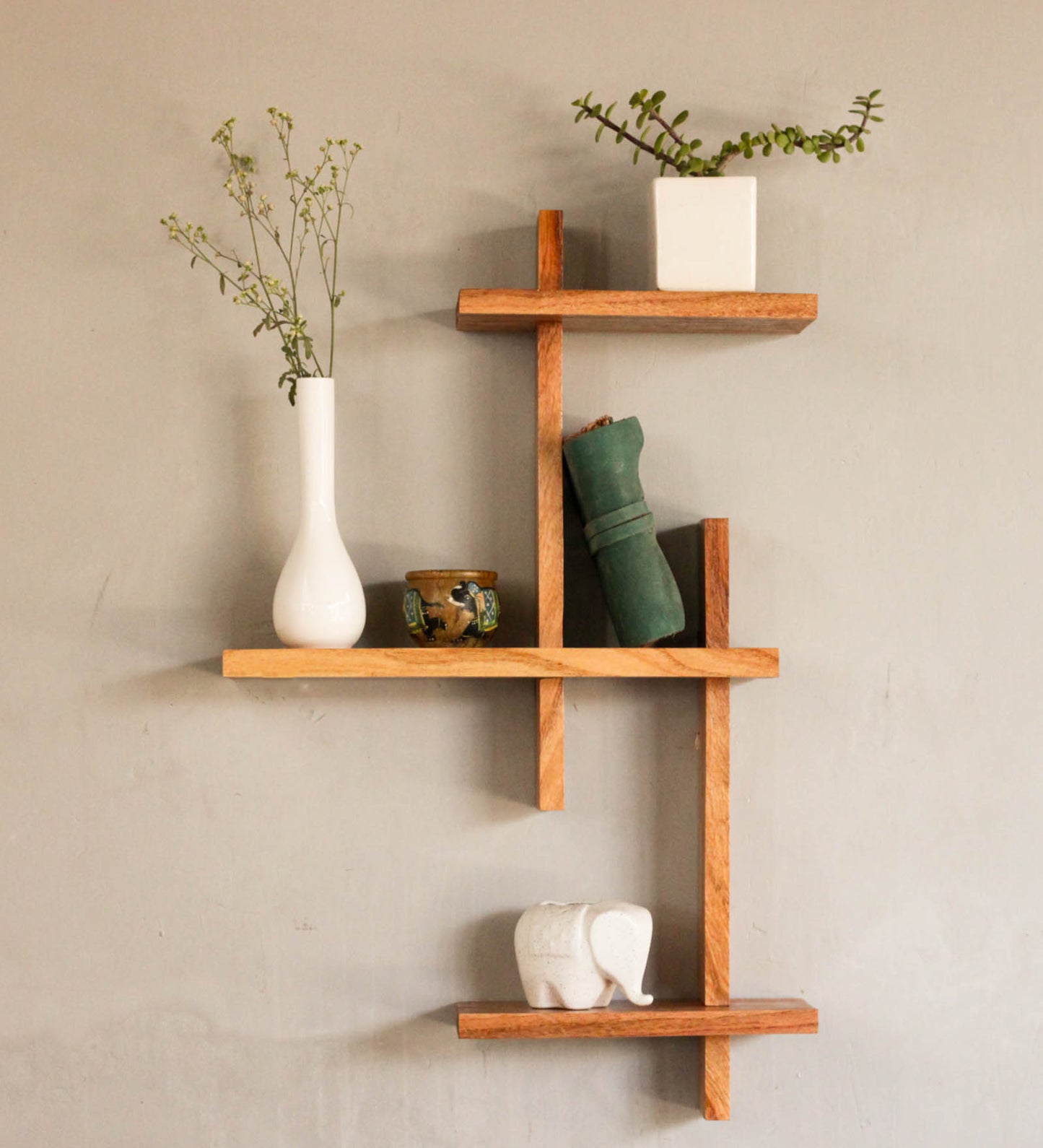 Claydon Multipurpose Wooden Wall Shelf For Home Image 1