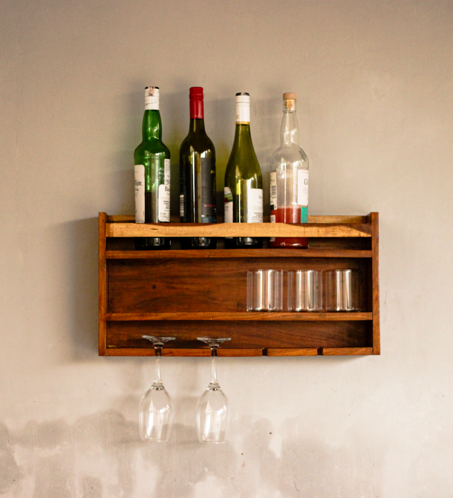 Fendon Contemporary Bar Cabinet in Sheesham Solid Wood Image 1