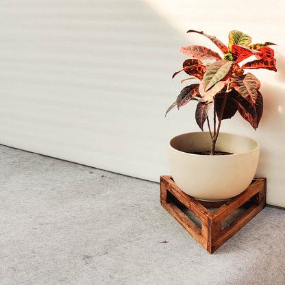 wooden plant stand indoor and outdoor