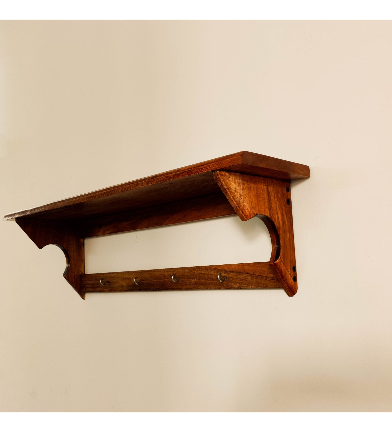 Sia Multipurpose Floating Wooden Shelf in Solid Wood Image 3