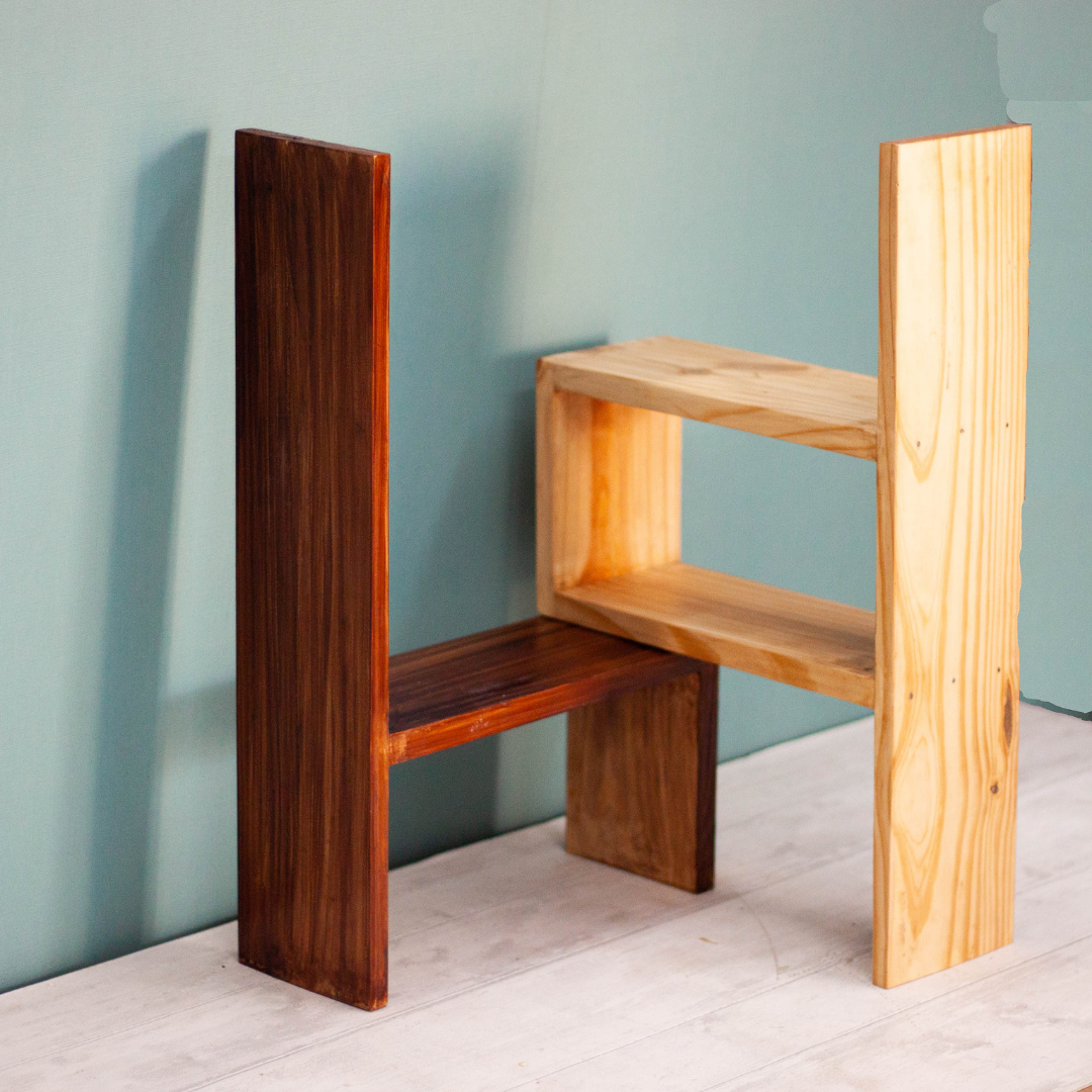 Crossword Table and Floor Wooden Display Shelf Image 3