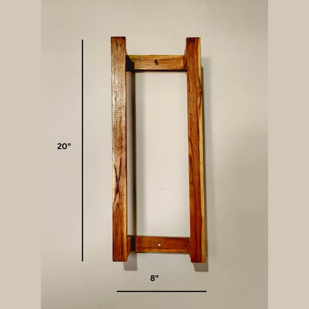 Minimal Rectangular Wooden Towel Holder for Modern Bathroom Image 6