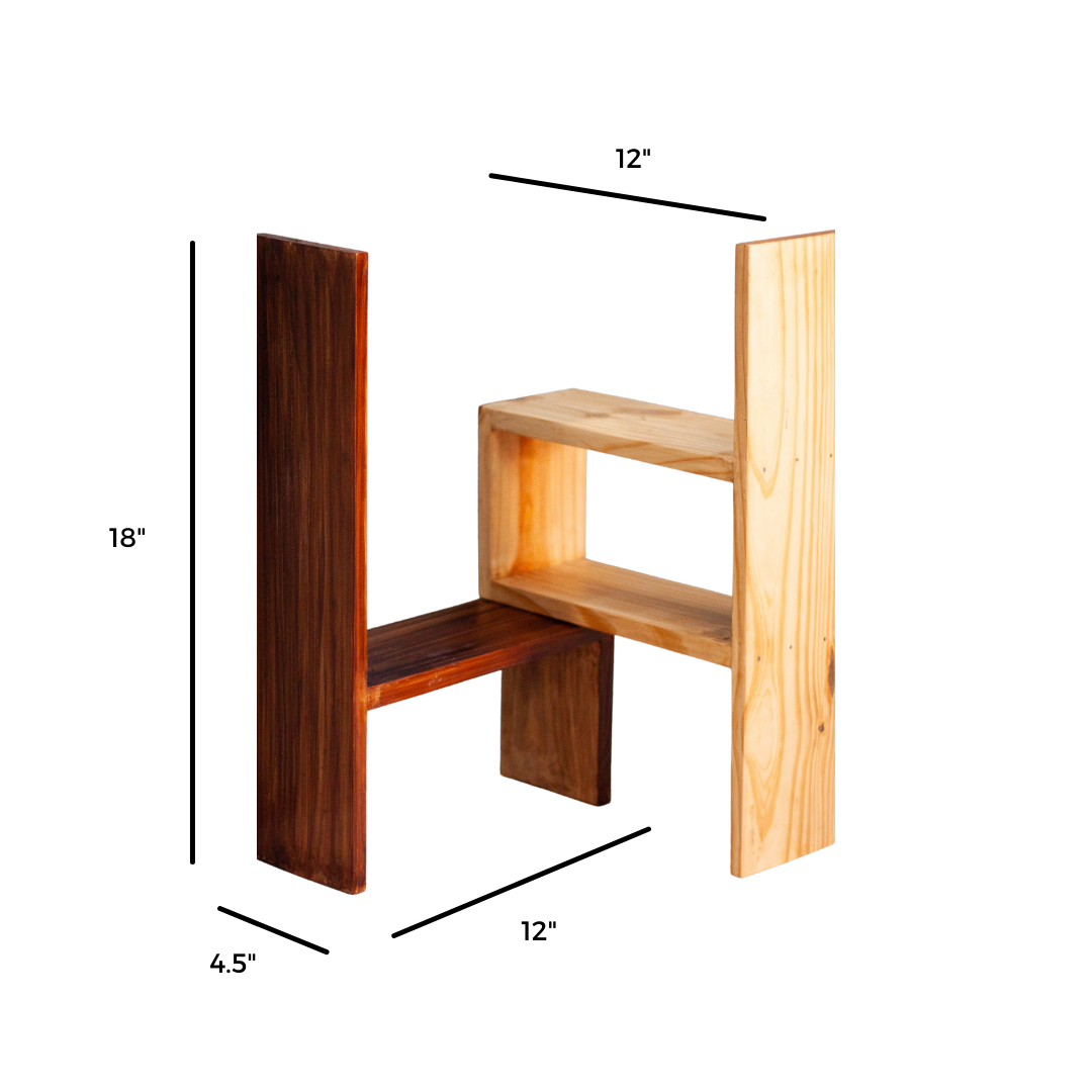 Crossword Table and Floor Wooden Display Shelf Image 6