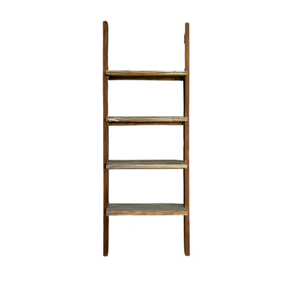 Ladder Lite - White and Walnut Solid Wood Multipurpose Floor Shelf for Books and Planters Image 4