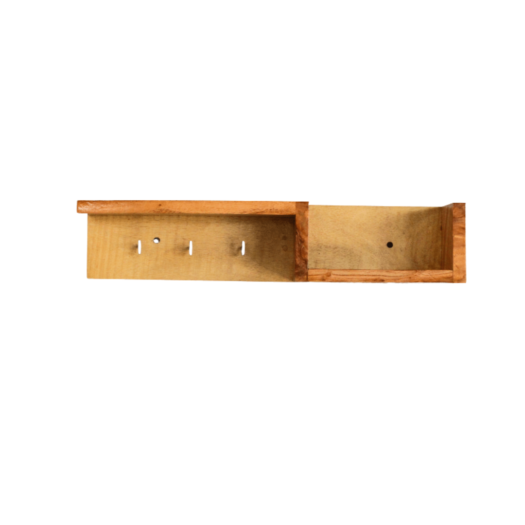 Deep Scoop Multipurpose Wooden Wall Shelf For Home Image 5