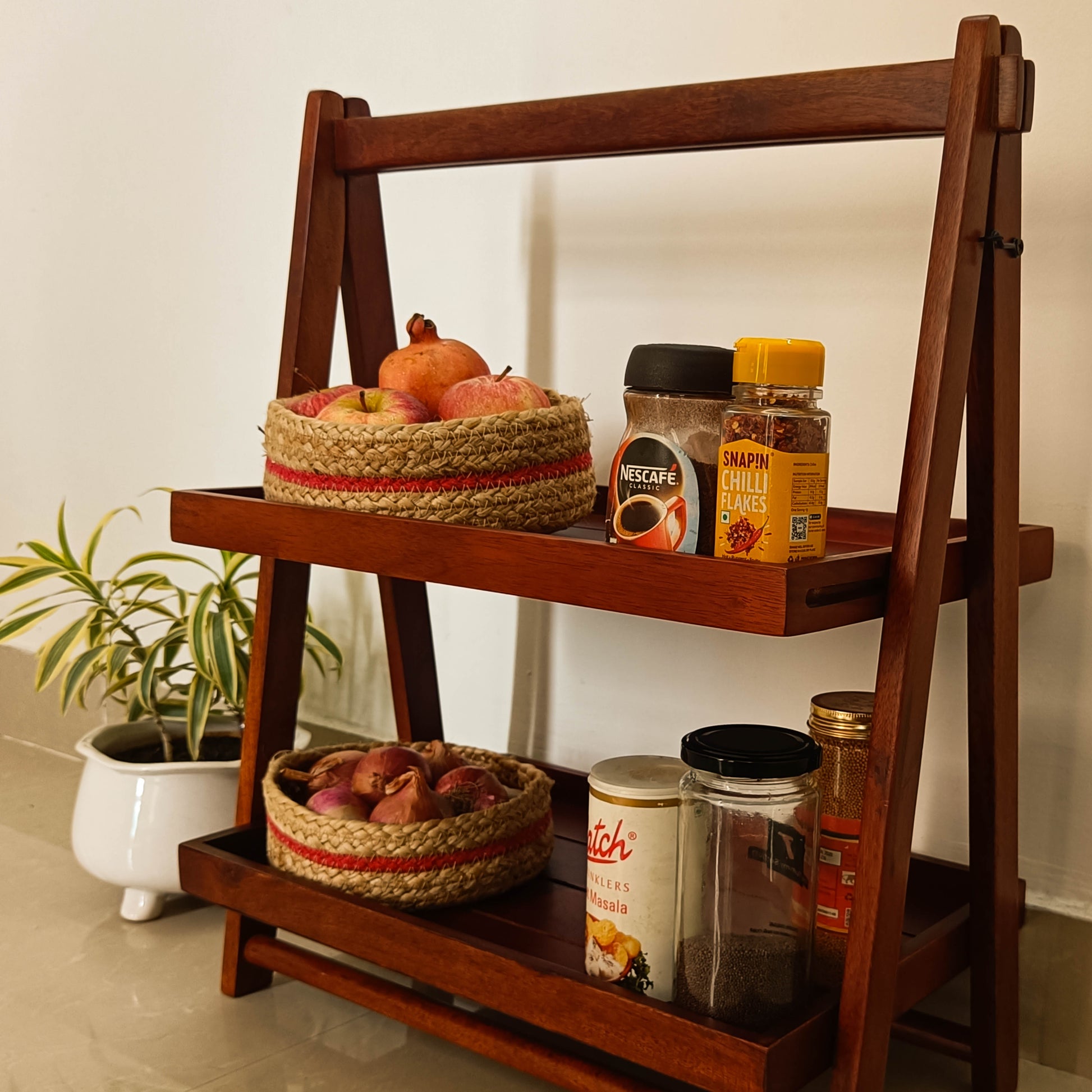 Bobbi Multipurpose Wooden Kitchen Stand and Organizer Image 2