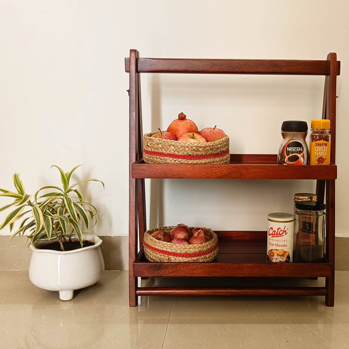 Bobbi Multipurpose Wooden Kitchen Stand and Organizer Image 4