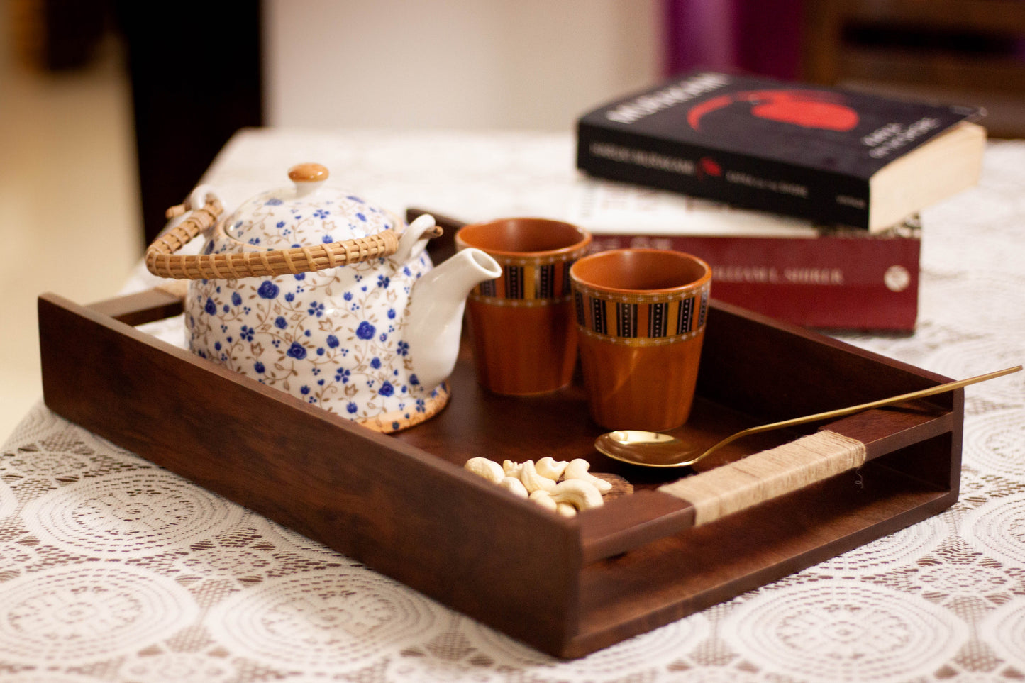 Rectangular Solid Wood Tray and Platter for Modern Kitchen Image 2