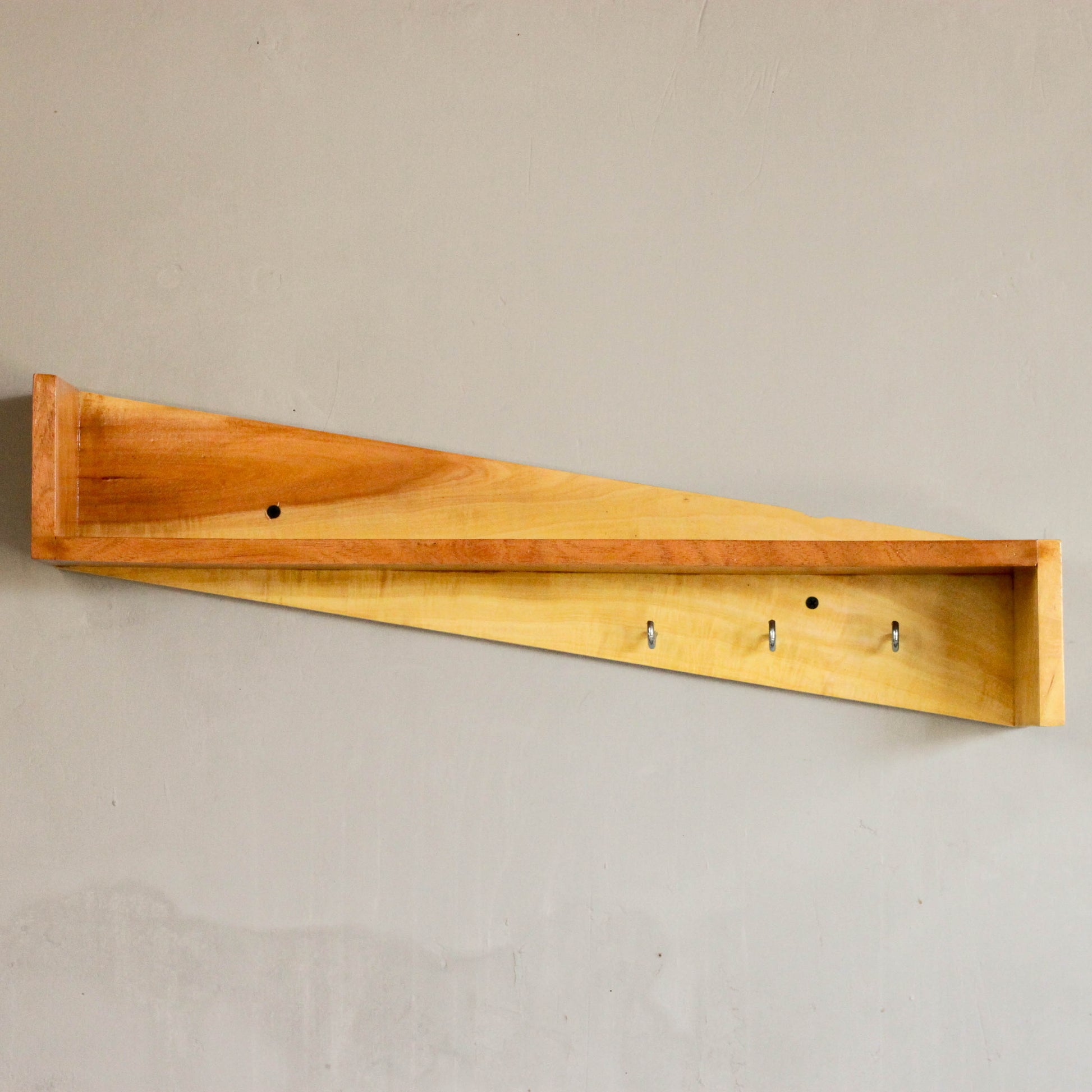 Parallel Multipurpose Floating Wooden Wall Shelf For Living Room Image 4