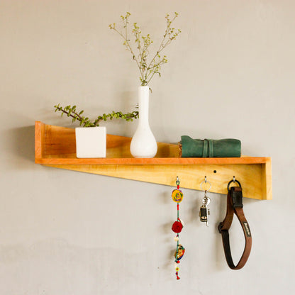 Parallel Multipurpose Floating Wooden Wall Shelf For Living Room Image 1