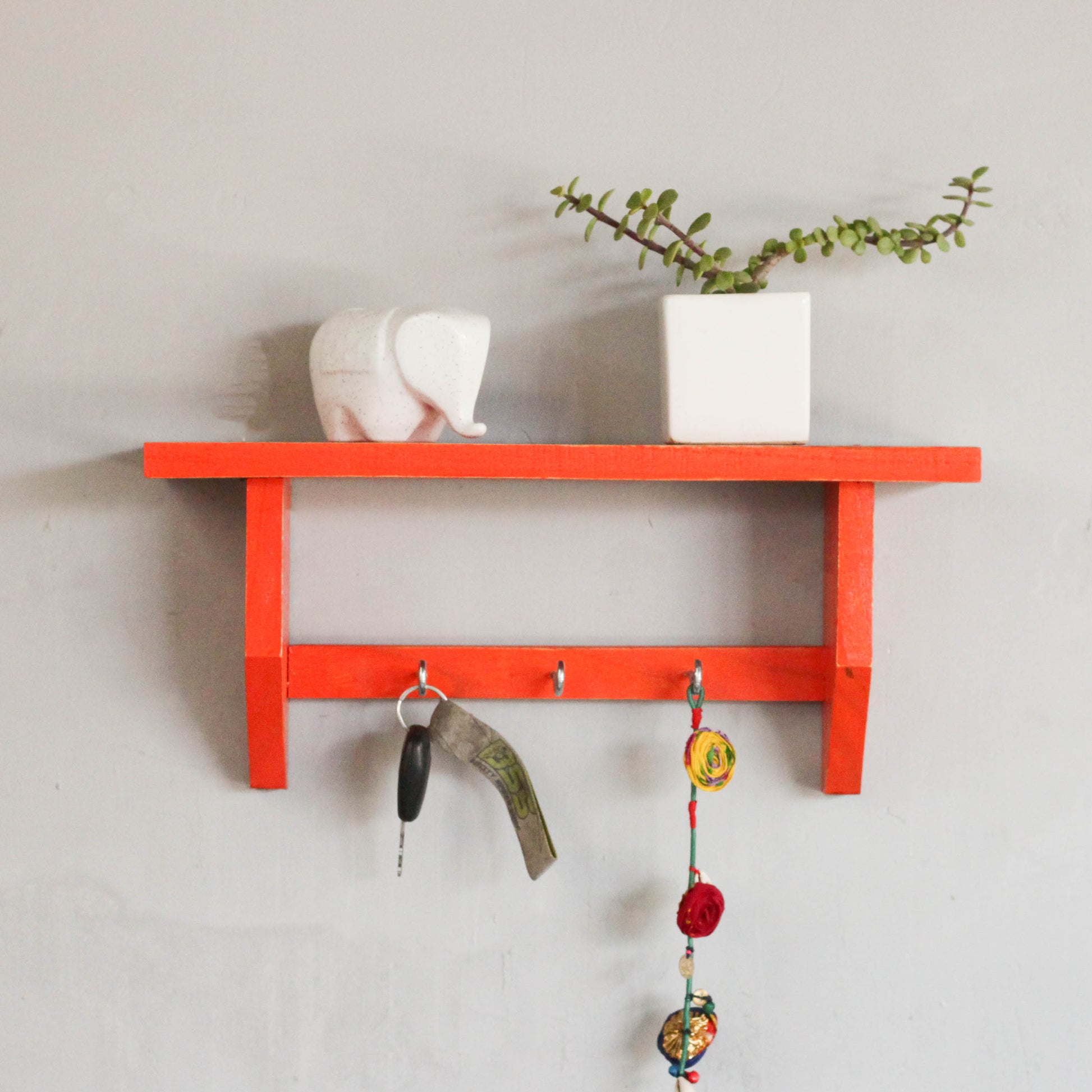 Small Contemporary Narangi Floating Wooden Wall Shelf Image 1