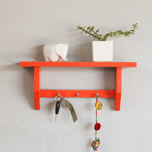 Small Contemporary Narangi Floating Wooden Wall Shelf Image 1