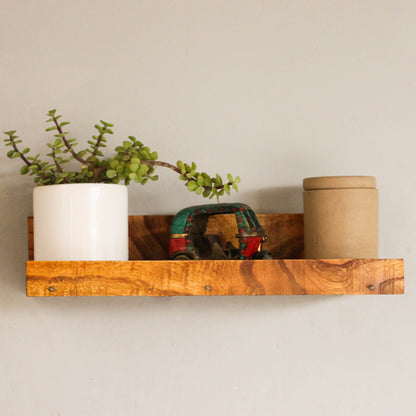 Everyday Solid Wood Floating Wall Shelf For Living And Bedroom Image 1