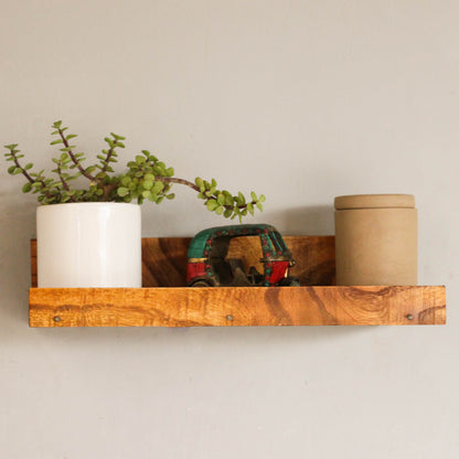 Everyday Solid Wood Floating Wall Shelf For Living And Bedroom Image 4