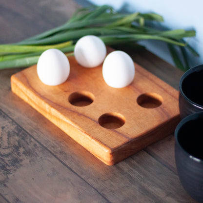 Solid Wood Brilliant Egg Holder and Organizer Image 1