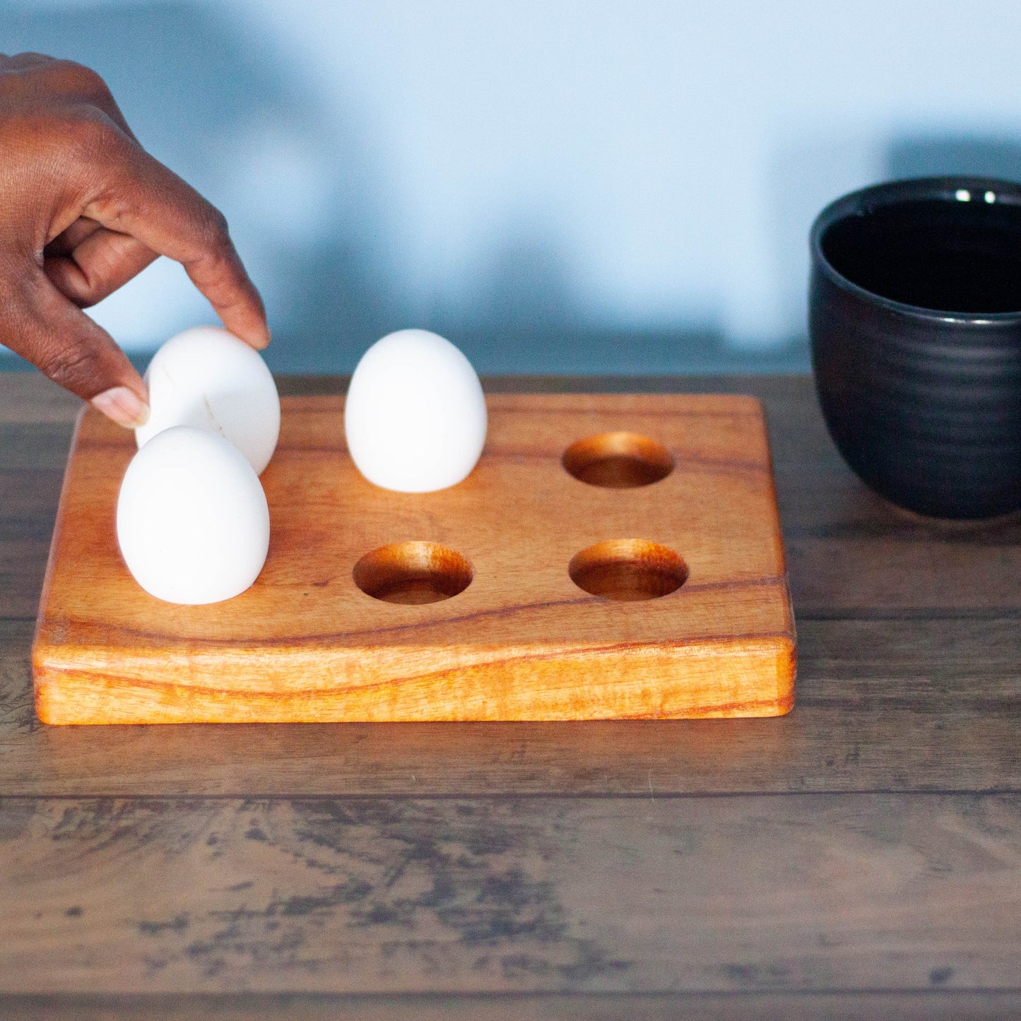 Solid Wood Brilliant Egg Holder and Organizer Image 4